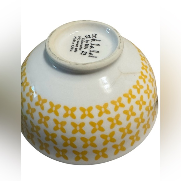 Ooh La La! by BIA Sushi Rice Ramen Bowl SET OF TWO Yellow Green Print Serveware - Picture 4 of 13